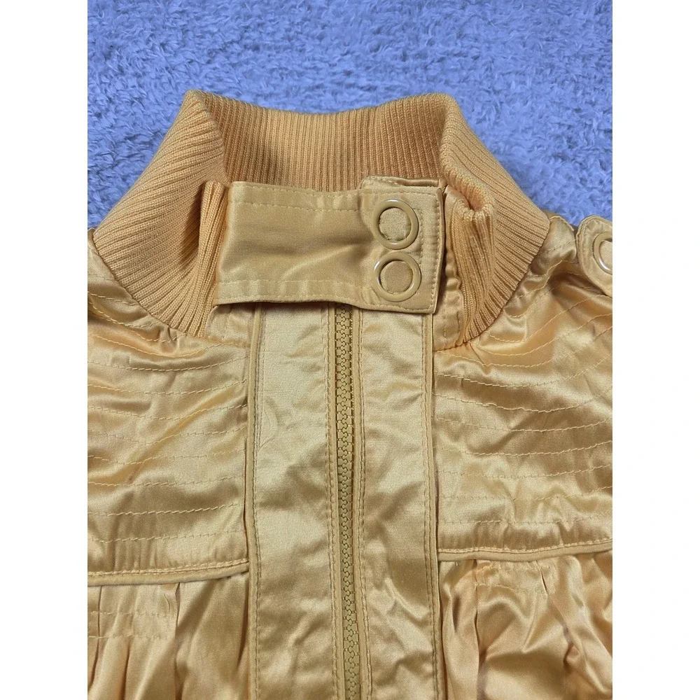 Miss Lili Bomber Jacket Large Yellow Kids‎ Zip Up Epaulette Utility Coat